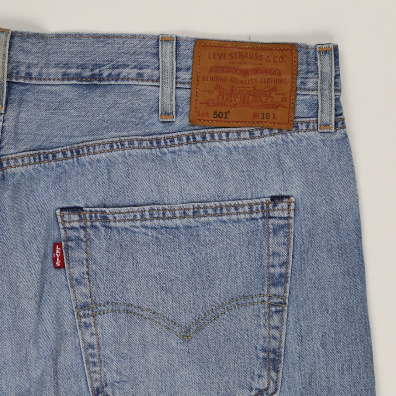 Levi's 501 Original Fit Denim Shorts Light Blue W38 100 Cotton Vintage
