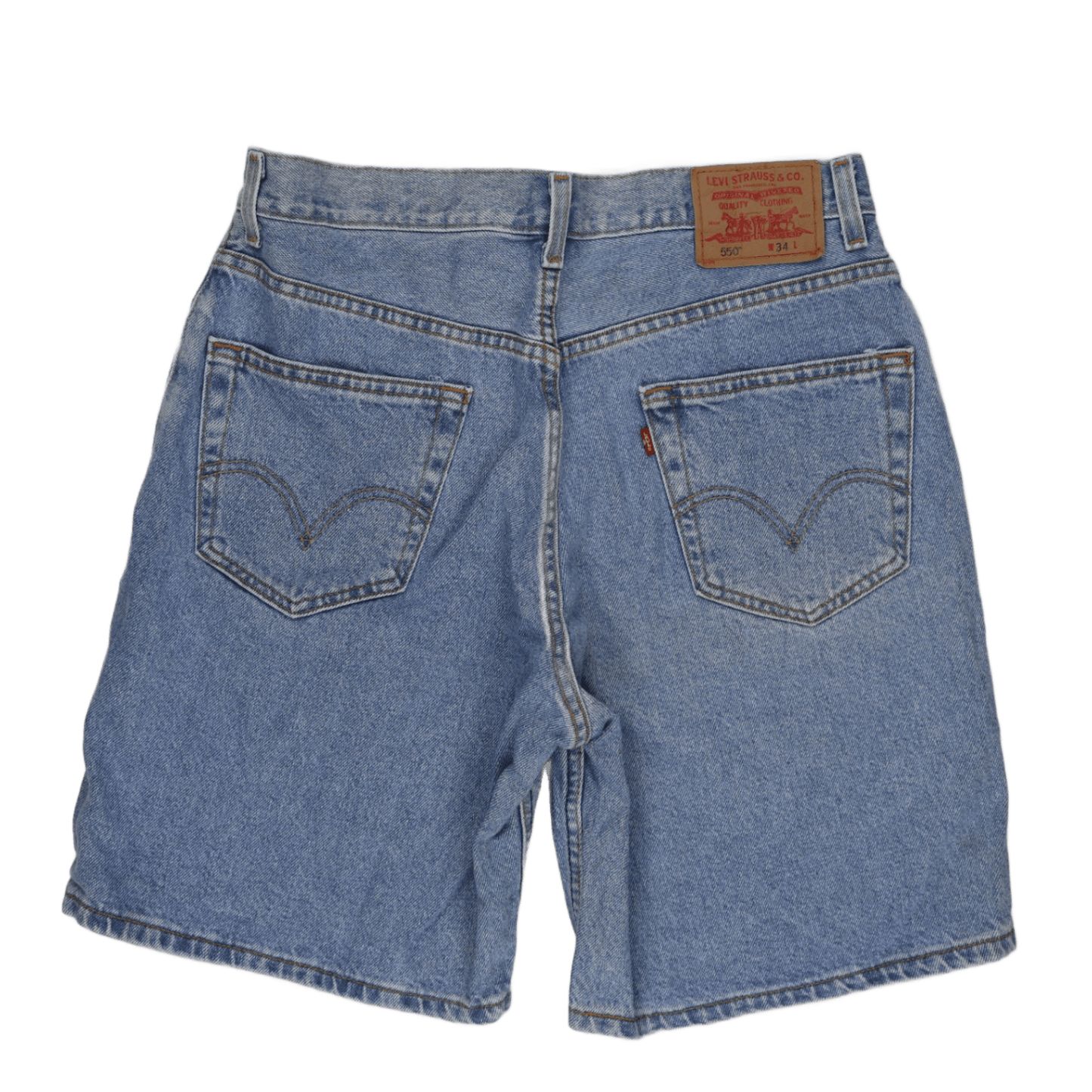 Levi's 550 Relaxed Fit Denim Shorts Blue W34 100% Cotton Vintage
