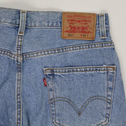 Levi's 550 Relaxed Fit Denim Shorts Blue W34 100% Cotton Vintage