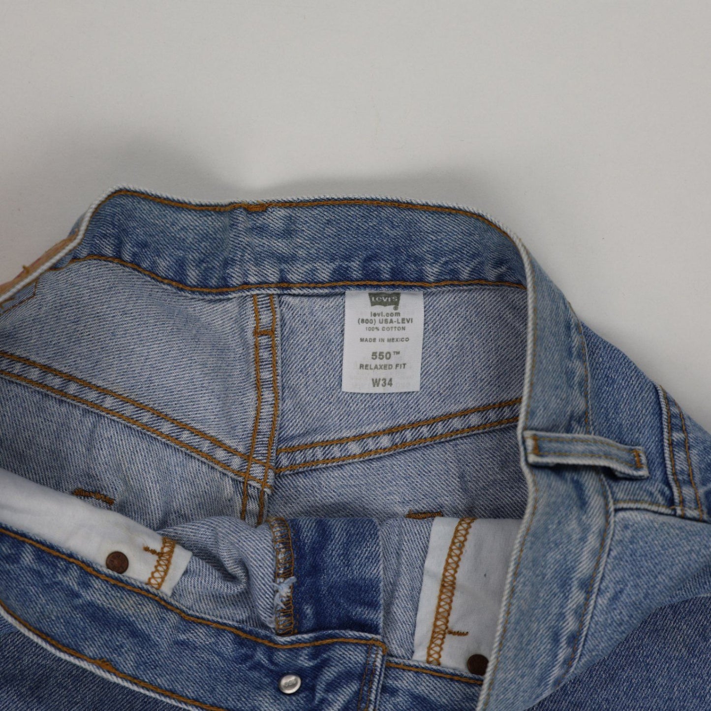 Levi's 550 Relaxed Fit Denim Shorts Blue W34 100% Cotton Vintage