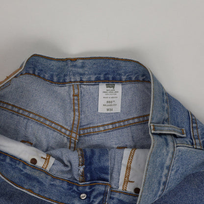 Levi's 550 Relaxed Fit Denim Shorts Blue W34 100% Cotton Vintage