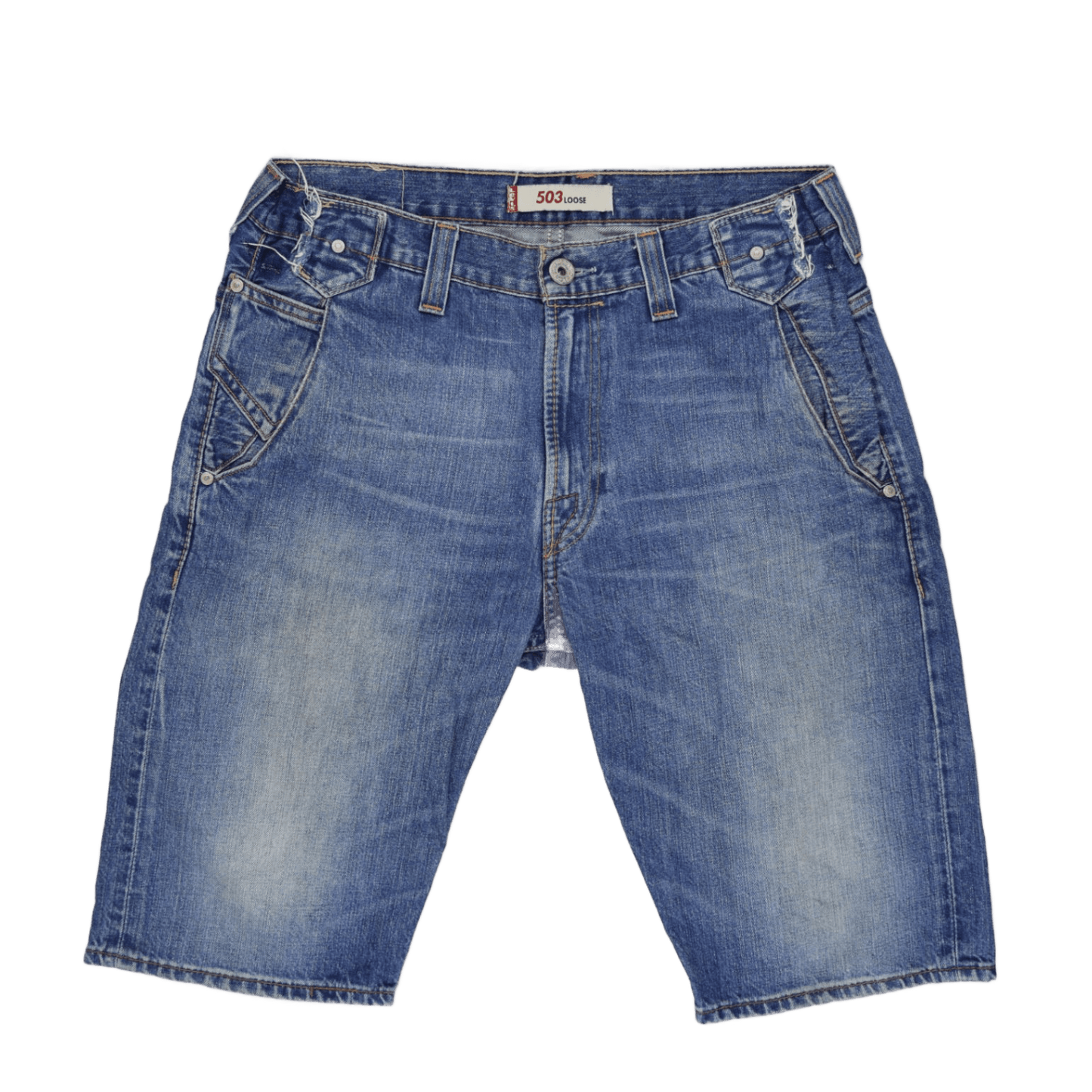 Levi's 503 Loose Fit Blue Denim Shorts W34 Cotton Vintage