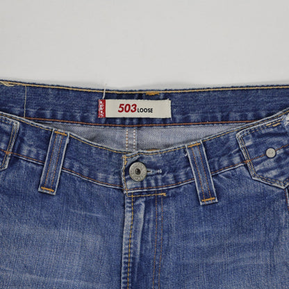 Levi's 503 Loose Fit Blue Denim Shorts W34 Cotton Vintage