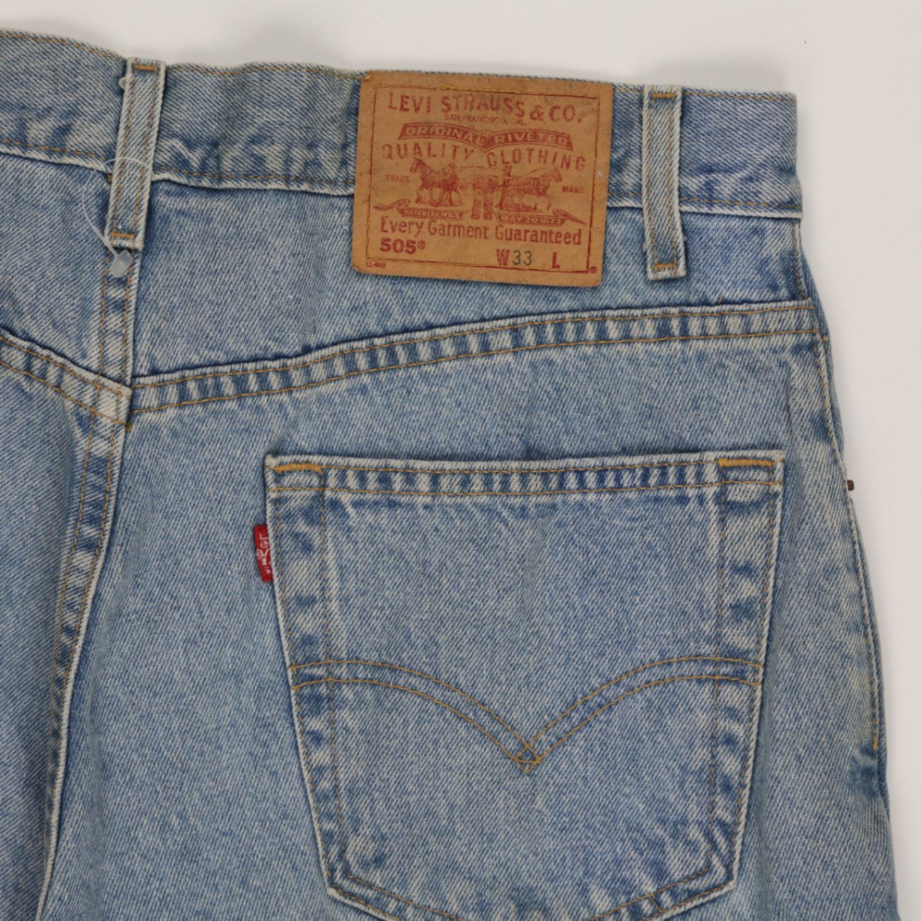 Levi's 505 Vintage Regular Fit Denim Shorts Blue W33 Cotton Denim
