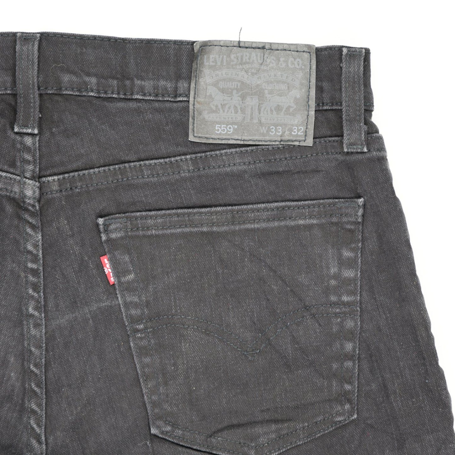 Levi's 559 Waterless Black Denim Cut-Off Shorts W33 Cotton Vintage