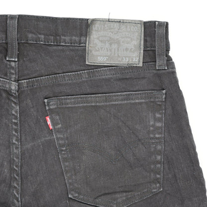 Levi's 559 Waterless Black Denim Cut-Off Shorts W33 Cotton Vintage