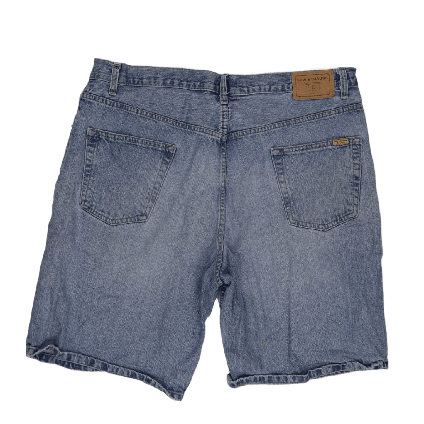 Levi Strauss Signature Loose Fit Denim Shorts Blue W38 100 Percent Cotton Vintage