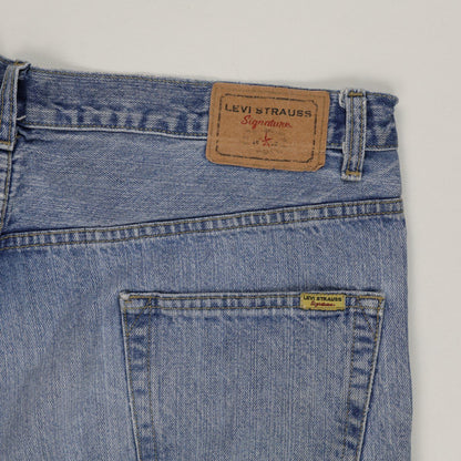 Levi Strauss Signature Loose Fit Denim Shorts Blue W38 100 Percent Cotton Vintage