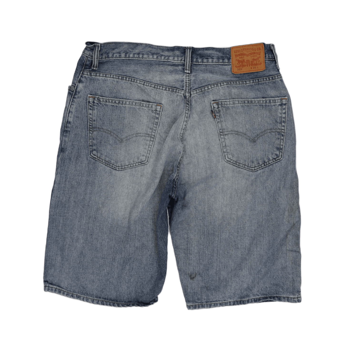 Levi's 569 Loose Fit Denim Shorts Light Blue 36W Cotton Vintage