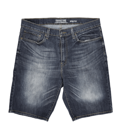 Levi Strauss Signature Athletic Denim Shorts Blue 36 11 Inch Inseam 80 Percent Cotton 18 Percent Polyester 2 Percent Elastane