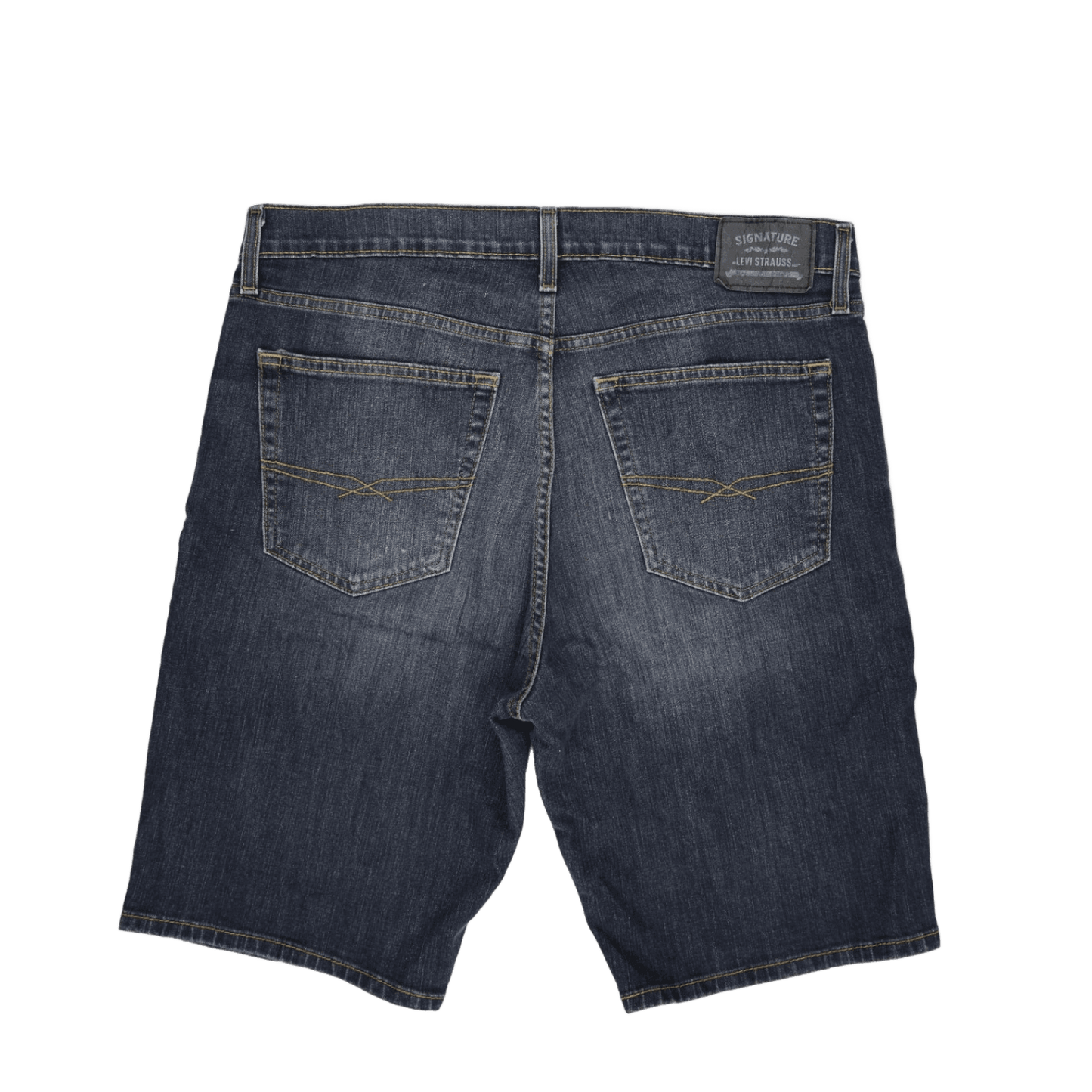 Levi Strauss Signature Athletic Denim Shorts Blue 36 11 Inch Inseam 80 Percent Cotton 18 Percent Polyester 2 Percent Elastane