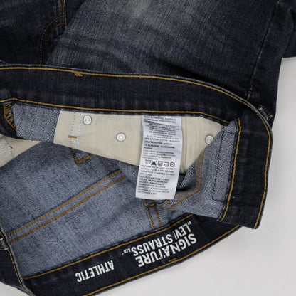 Levi Strauss Signature Athletic Denim Shorts Blue 36 11 Inch Inseam 80 Percent Cotton 18 Percent Polyester 2 Percent Elastane
