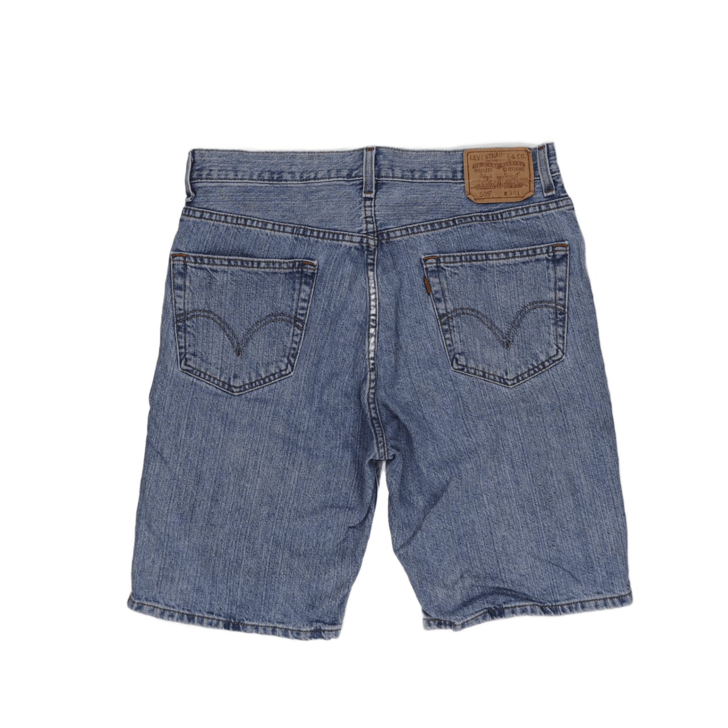 Levi's 505 Regular Fit Denim Shorts Blue W34 100% Cotton Vintage