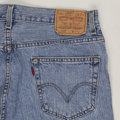 Levi's 505 Regular Fit Denim Shorts Blue W34 100% Cotton Vintage