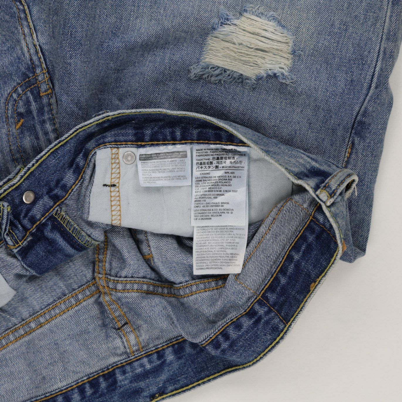 Levi's 511 Distressed Denim Shorts Blue W36 100 Cotton Men's