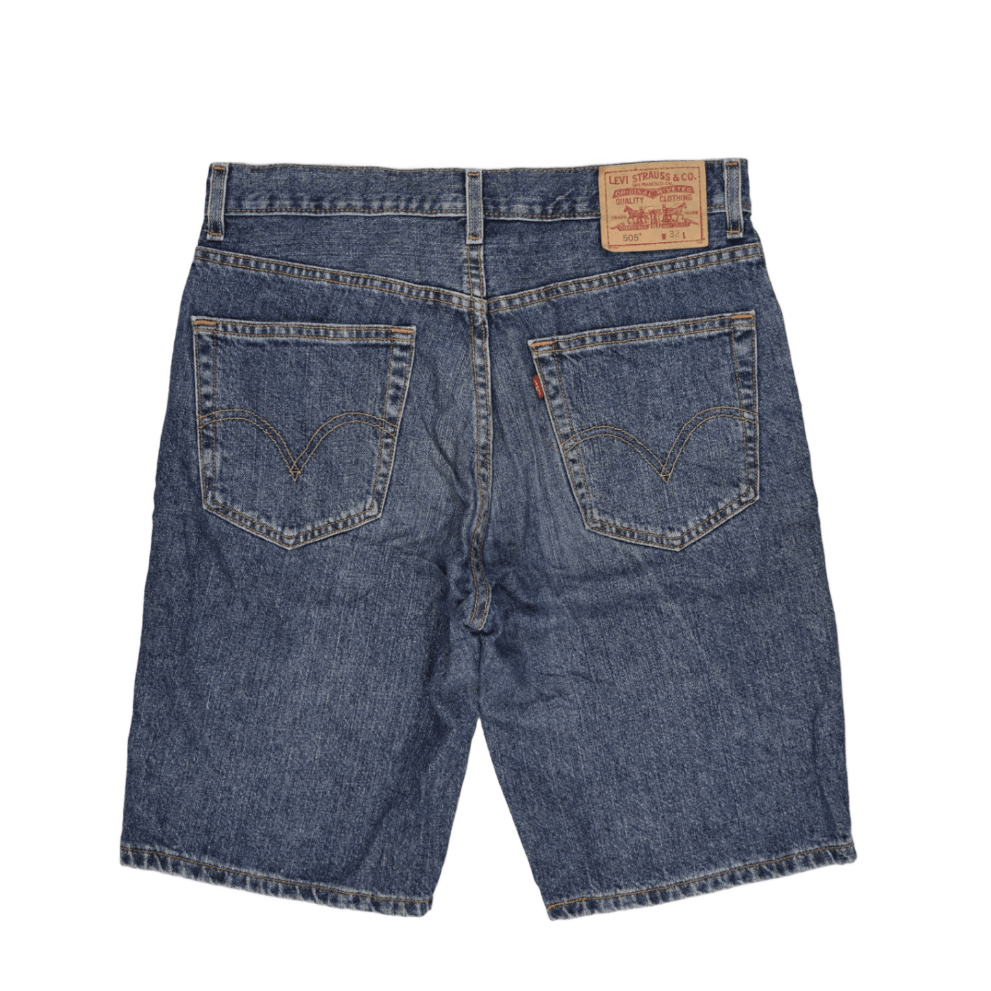 Levi's 505 Regular Fit Denim Shorts Blue W32 100% Cotton Vintage