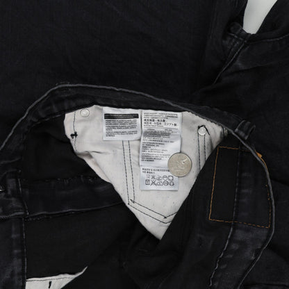 Levi's 569 Loose Fit Black Denim Shorts for Men W40 Cotton