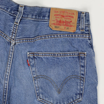 Levi's 550 Relaxed Fit Vintage Denim Shorts Blue W32 100% Cotton