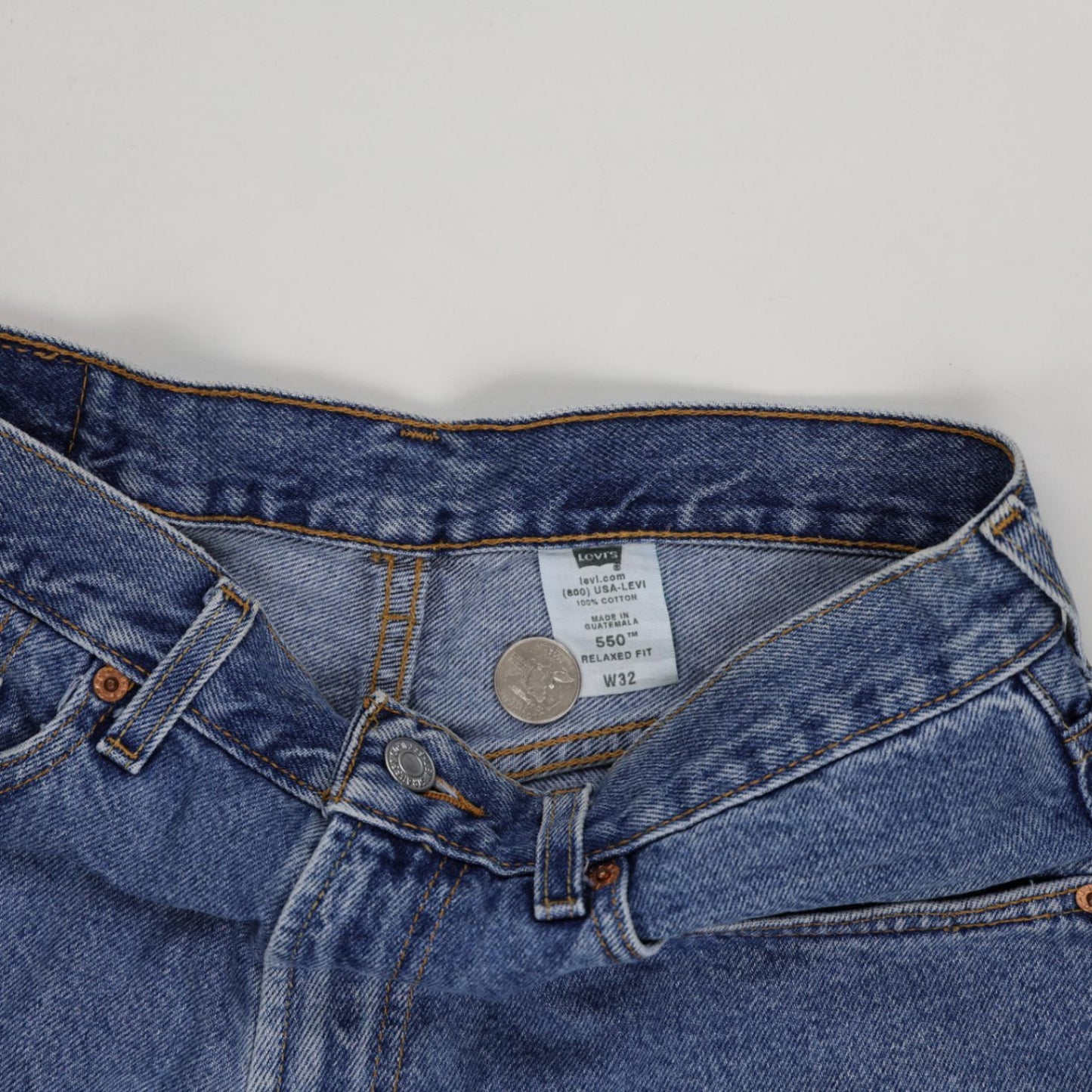 Levi's 550 Relaxed Fit Vintage Denim Shorts Blue W32 100% Cotton