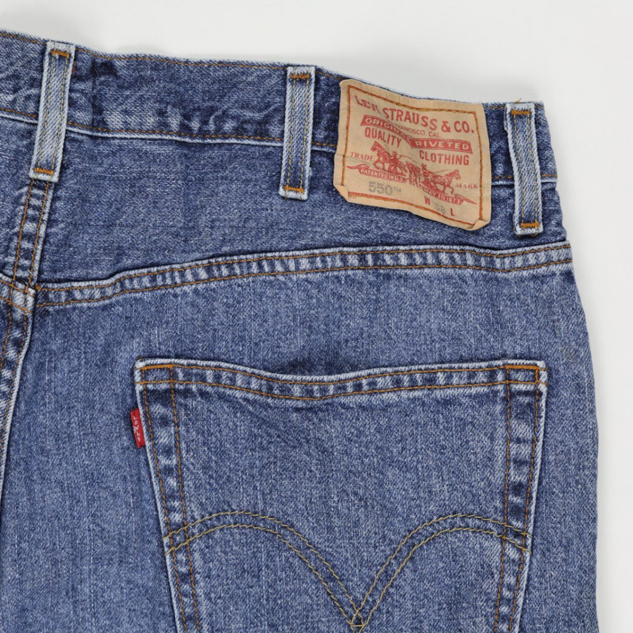 Levi's 550 Relaxed Fit Denim Shorts Blue W38 100% Cotton Vintage