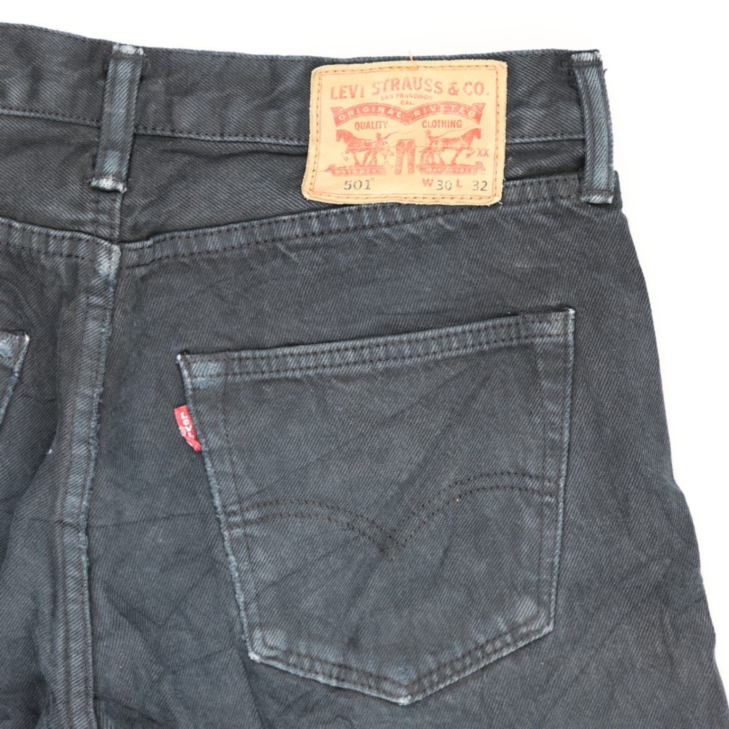 Levi's 501 Original Fit Black Denim Shorts W30 100% Cotton Vintage
