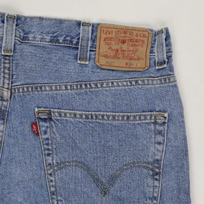 Levi's 550 Relaxed Fit Denim Shorts Vintage Blue W38 100 Percent Cotton