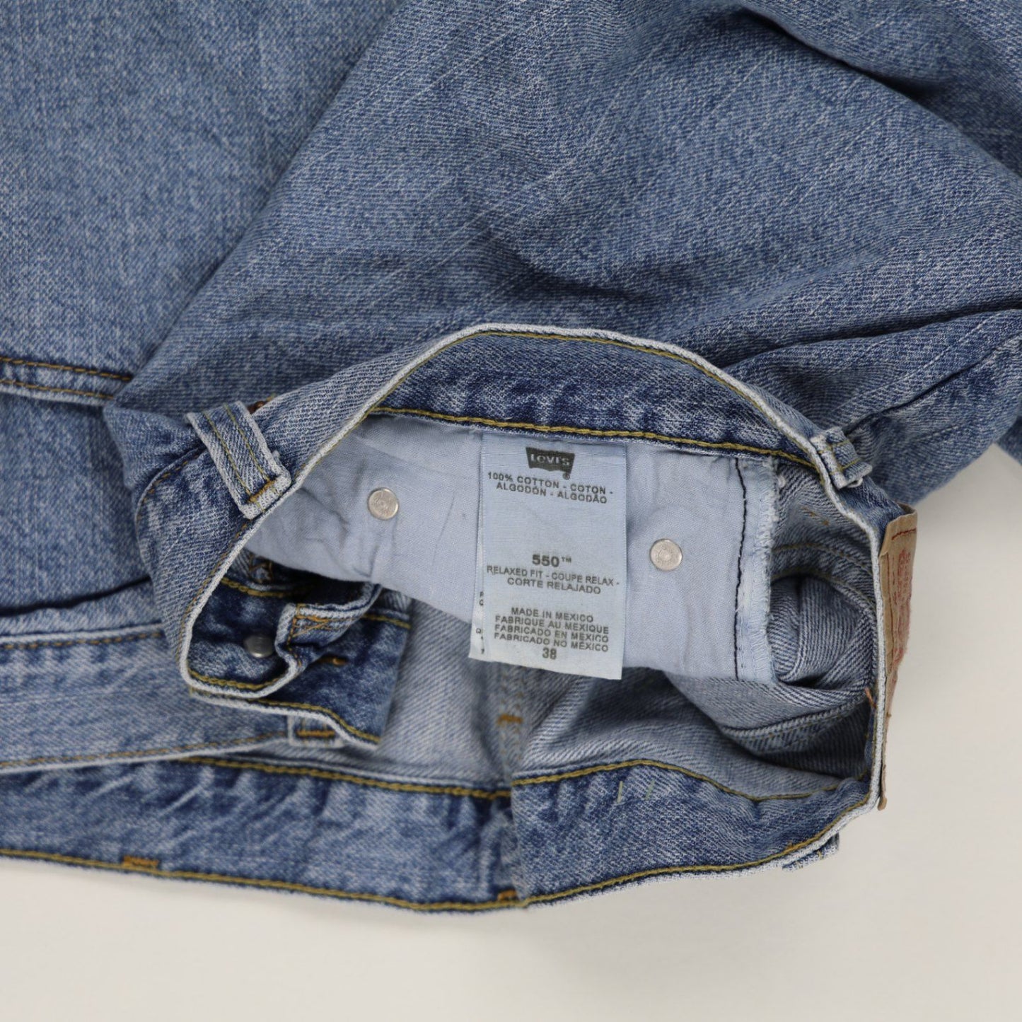 Levi's 550 Relaxed Fit Denim Shorts Vintage Blue W38 100 Percent Cotton