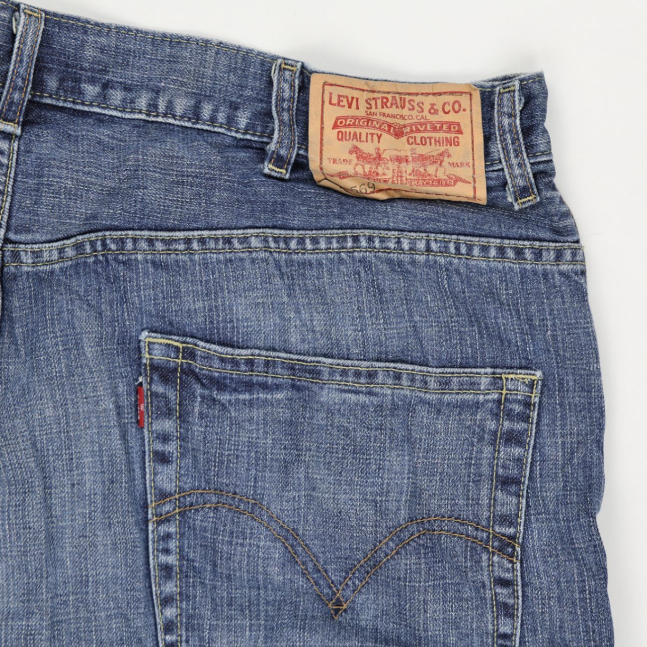 Levi's 569 Loose Fit Denim Shorts Blue W40 Cotton Vintage