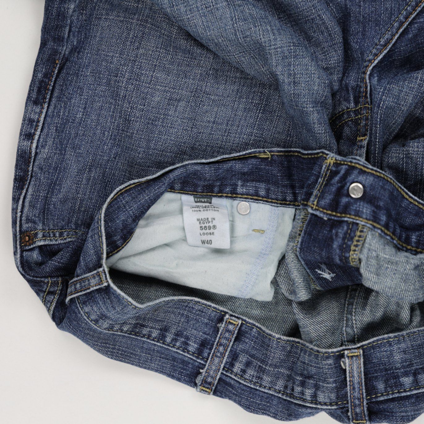 Levi's 569 Loose Fit Denim Shorts Blue W40 Cotton Vintage