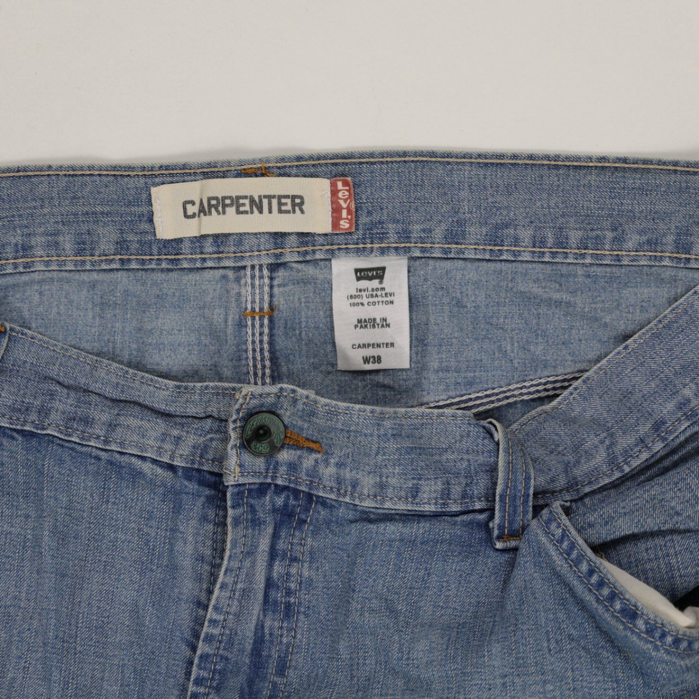 Levi's Vintage Carpenter Shorts Blue W38 100% Cotton