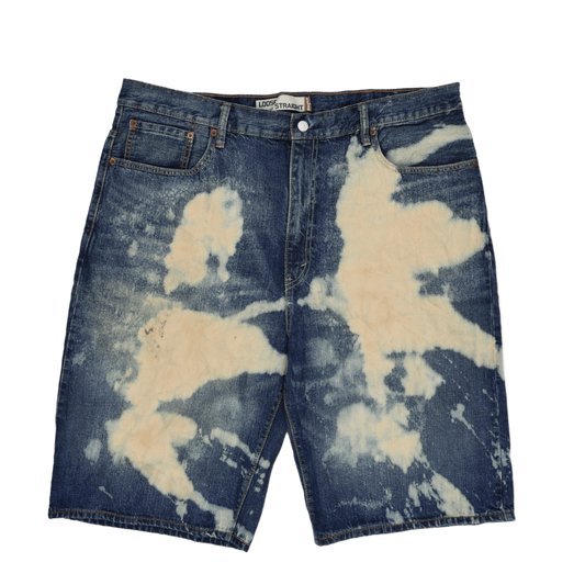Levi's 569 Bleached Blue Denim Shorts Size 40 100 Percent Cotton Vintage