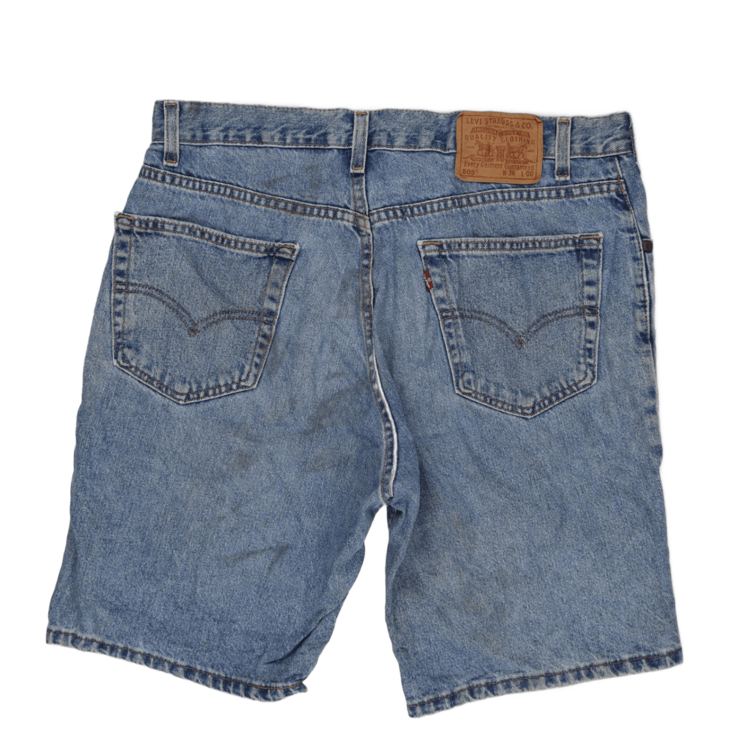 Levi's 505 Vintage Denim Shorts Blue W36 Regular Fit Cotton Men's