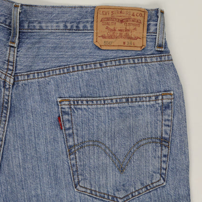 Levi's 550 Men's Relaxed Fit Denim Shorts Light Blue W34 100% Cotton Vintage