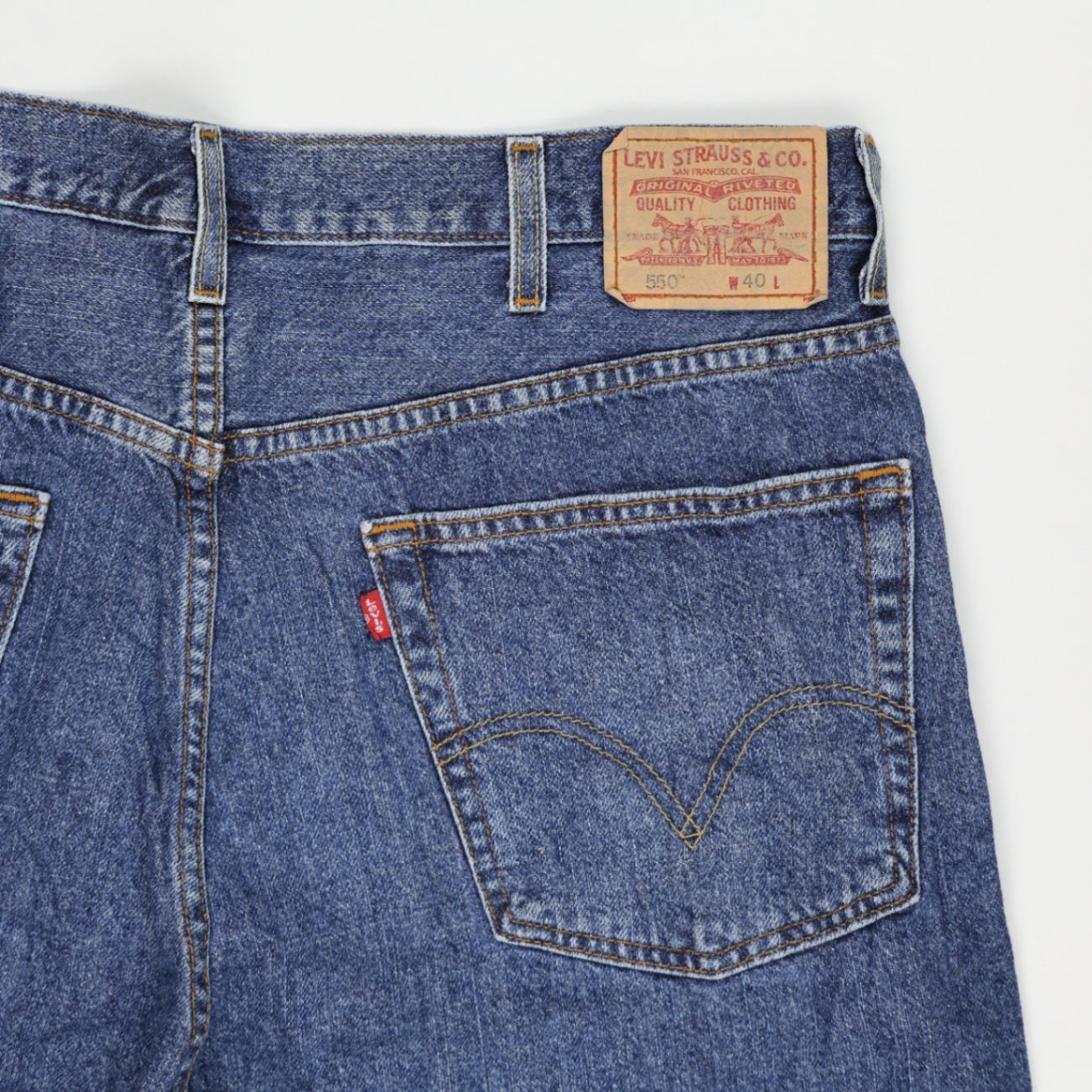 Levi's 550 Relaxed Fit Vintage Blue Denim Shorts W40 100 Cotton
