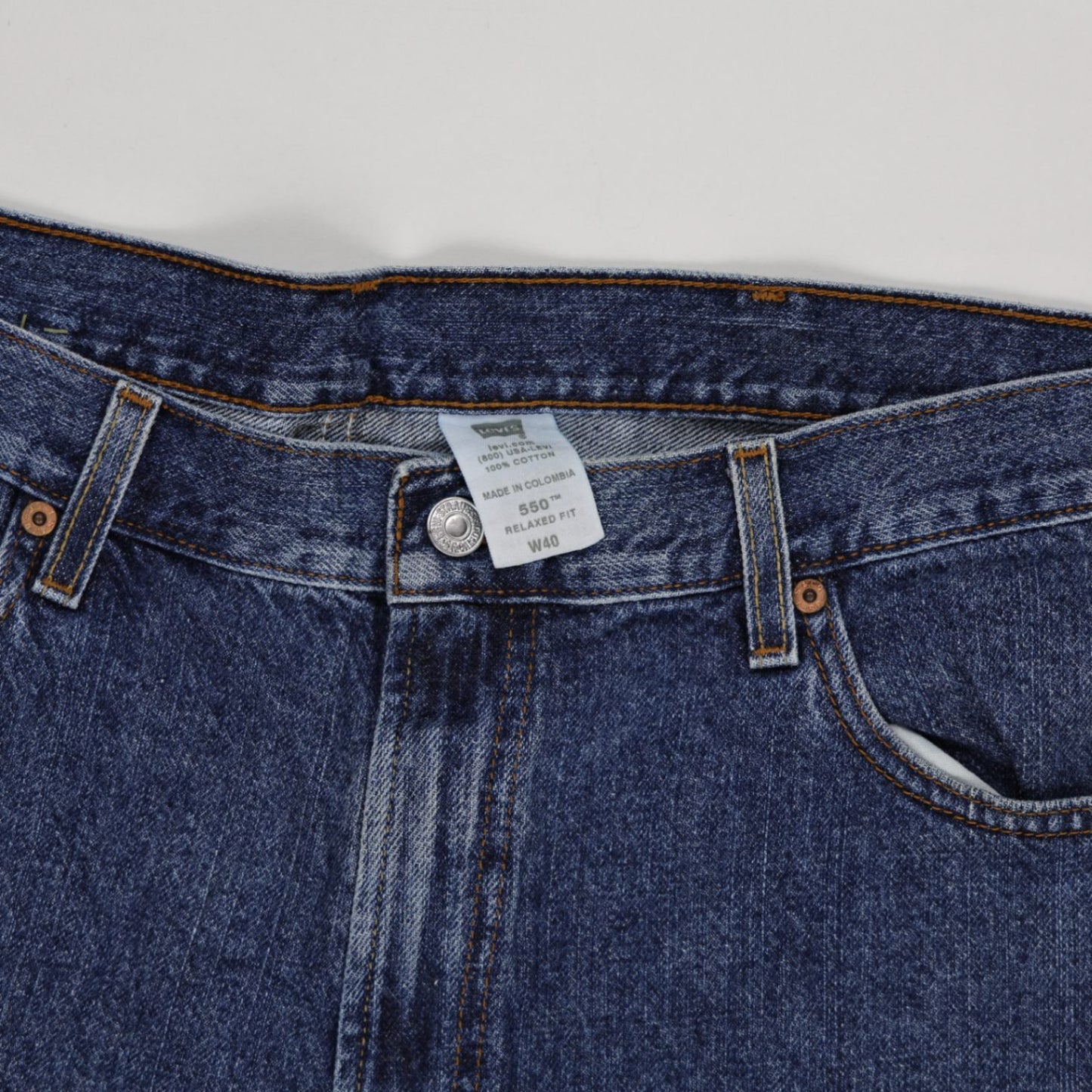 Levi's 550 Relaxed Fit Vintage Blue Denim Shorts W40 100 Cotton