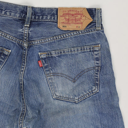 Levi's 501 Vintage Cut-Off Denim Shorts Blue W32 Cotton Denim Preloved