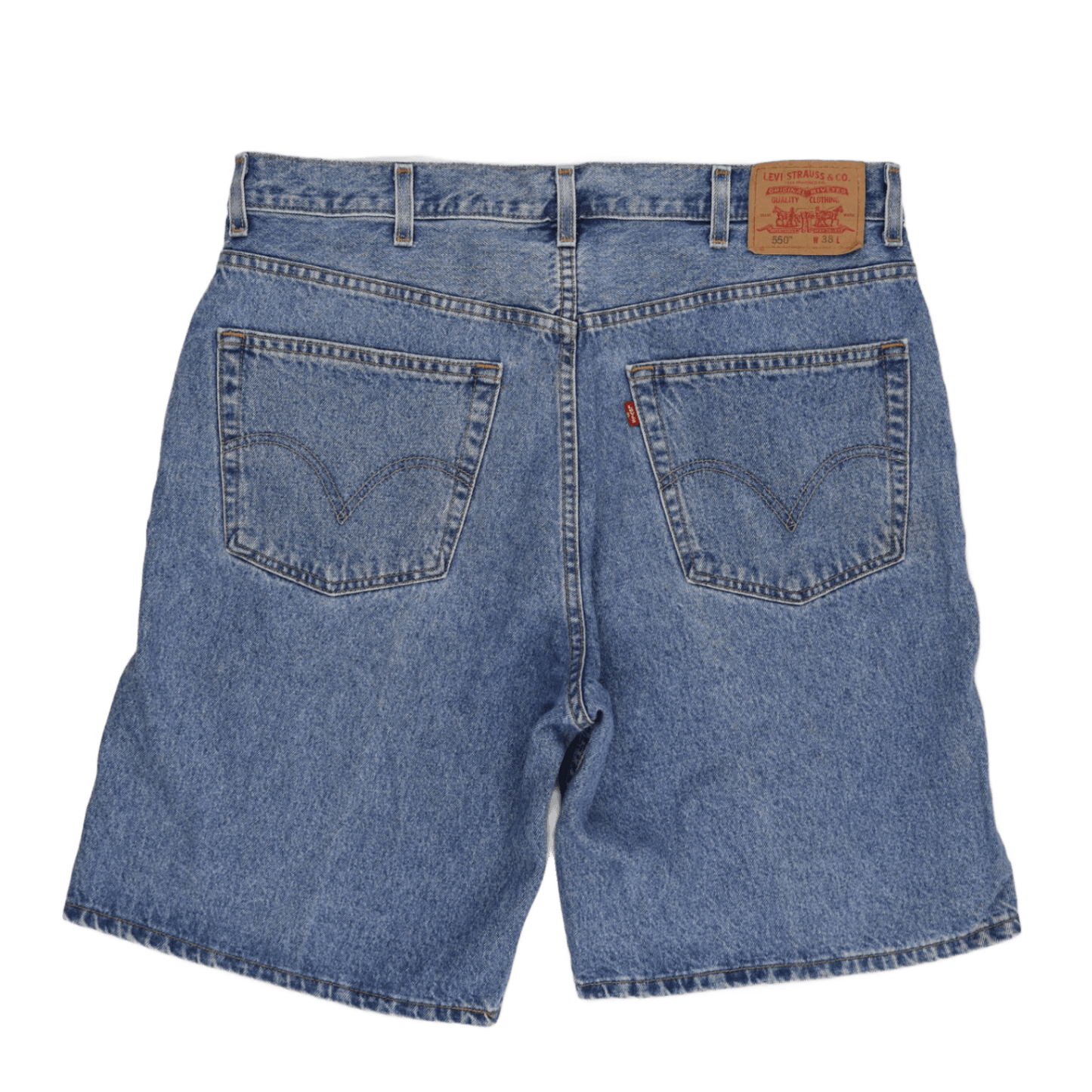 Levi's 550 Vintage Relaxed Fit Denim Shorts Blue 38 W 100 Percent Cotton