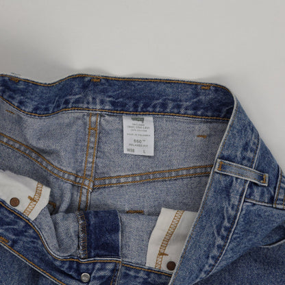 Levi's 550 Vintage Relaxed Fit Denim Shorts Blue 38 W 100 Percent Cotton