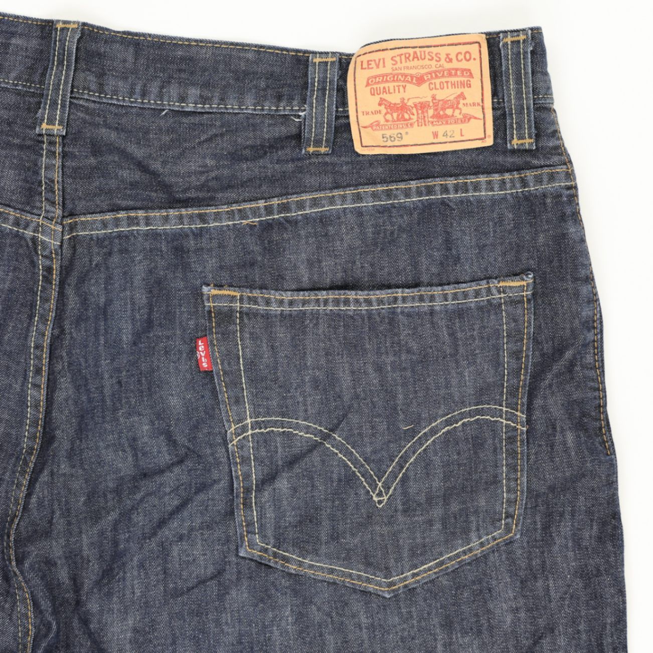 Levi's 569 Loose Fit Denim Shorts Blue W42 100% Cotton