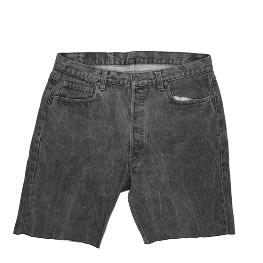 Levi's 501 Black Denim Shorts W36 L34 100 Cotton Vintage Men's Clothing