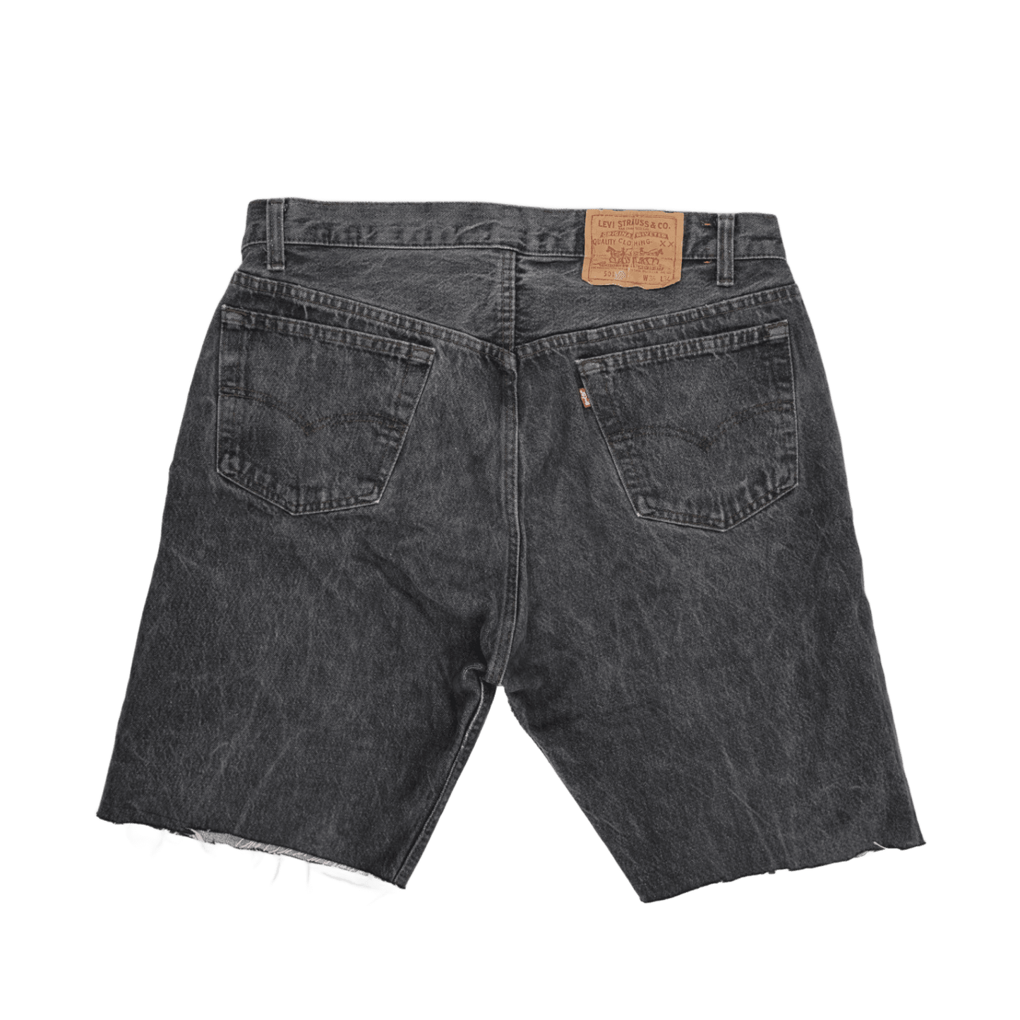 Levi's 501 Black Denim Shorts W36 L34 100 Cotton Vintage Men's Clothing