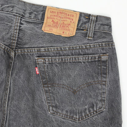 Levi's 501 Black Denim Shorts W36 L34 100 Cotton Vintage Men's Clothing