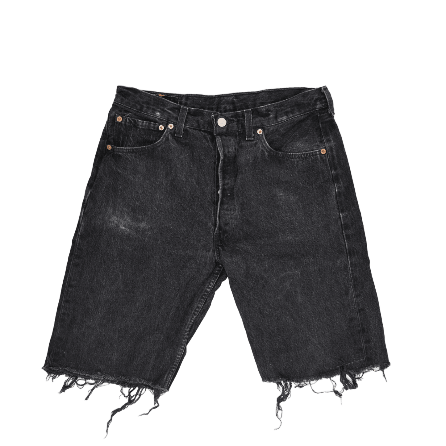 Levi's Vintage Black Denim Cut Off Shorts W34 Cotton Above Knee
