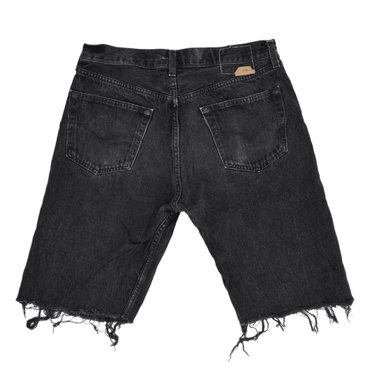 Levi's Vintage Black Denim Cut Off Shorts W34 Cotton Above Knee