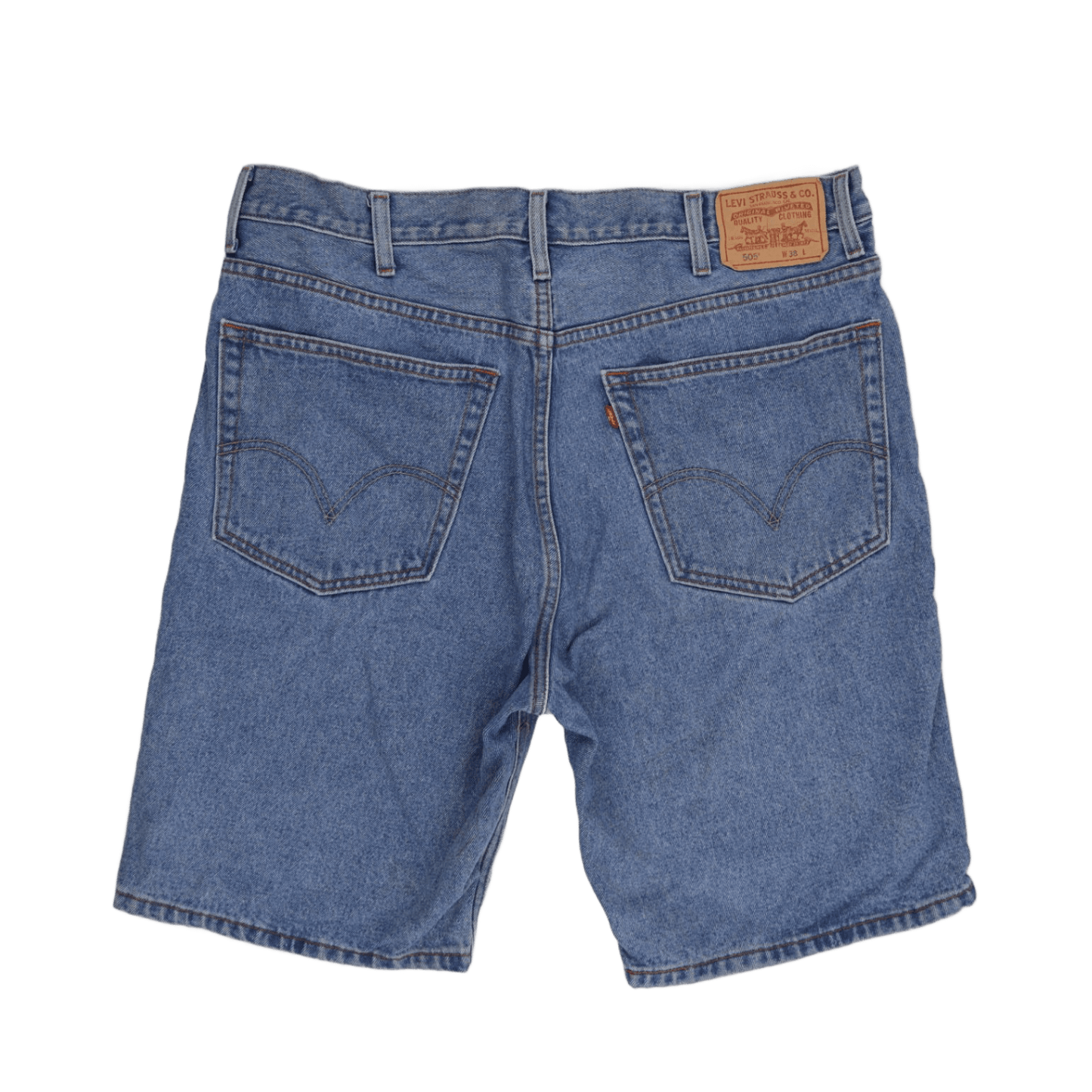 Levi's 505 Regular Fit Denim Shorts Blue W38 100% Cotton Vintage