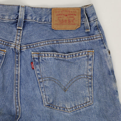 Levi's 501 Denim Shorts Women Blue Size 8 Waist 28 Inches Cotton Used Very Good