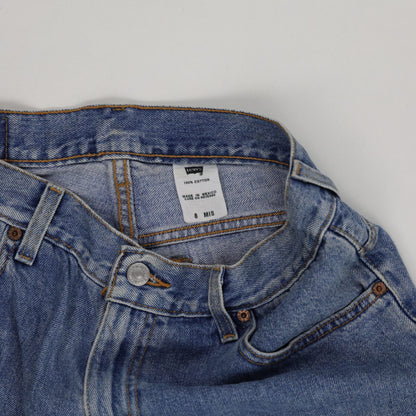 Levi's 501 Denim Shorts Women Blue Size 8 Waist 28 Inches Cotton Used Very Good