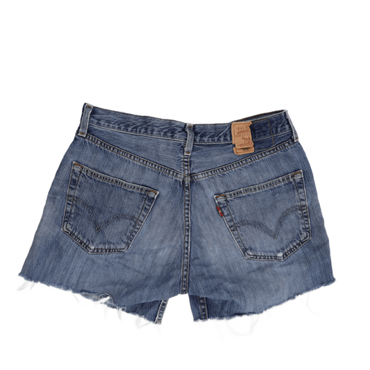 Levi's 501 Women's Vintage Distressed Denim Shorts Classic Blue Size 32x34 100% Cotton