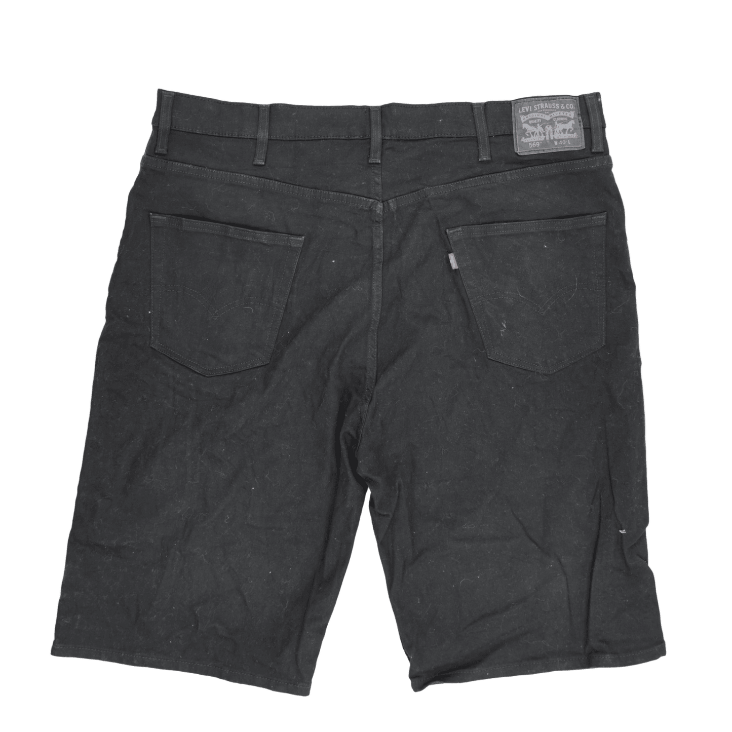 Levi's 569 Loose Fit Black Denim Shorts W40 Cotton