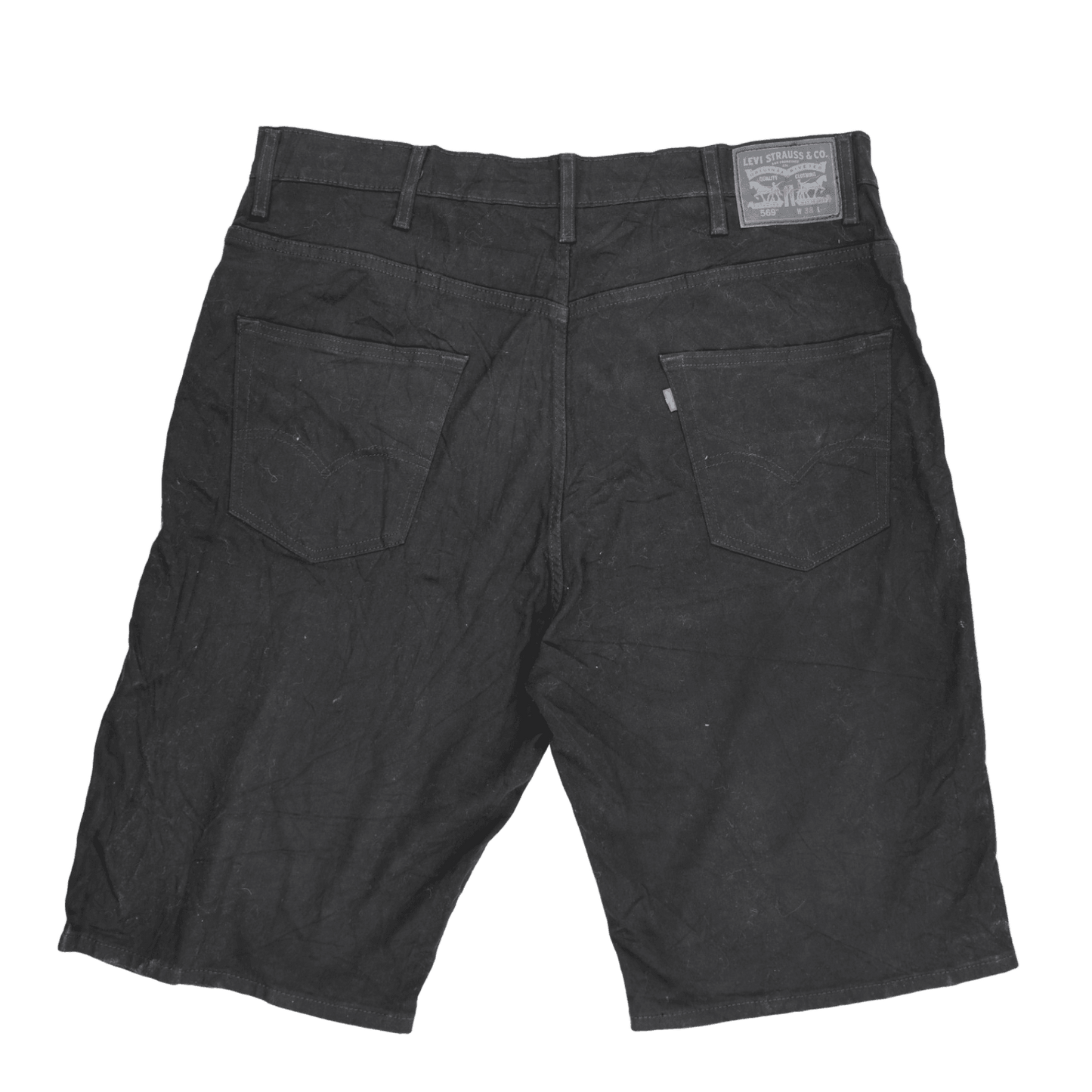 Levi's 569 Vintage Black Denim Shorts W38 Cotton for Men